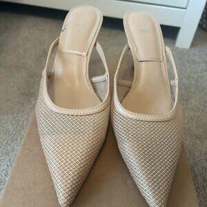 Zara kitten heel mesh pointed shoe